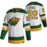 Minnesota Wild 22 Kevin Fiala White Adidas 2020-21 Reverse Retro Alternate Jersey Dzhi,baseball caps,new era cap wholesale,wholesale hats